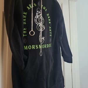 Black Graphic Hoodie Dress